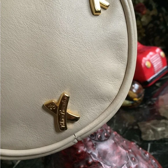 Vintage Paloma Picasso round nude calf leather X shoulder,crossbody ,belt bag